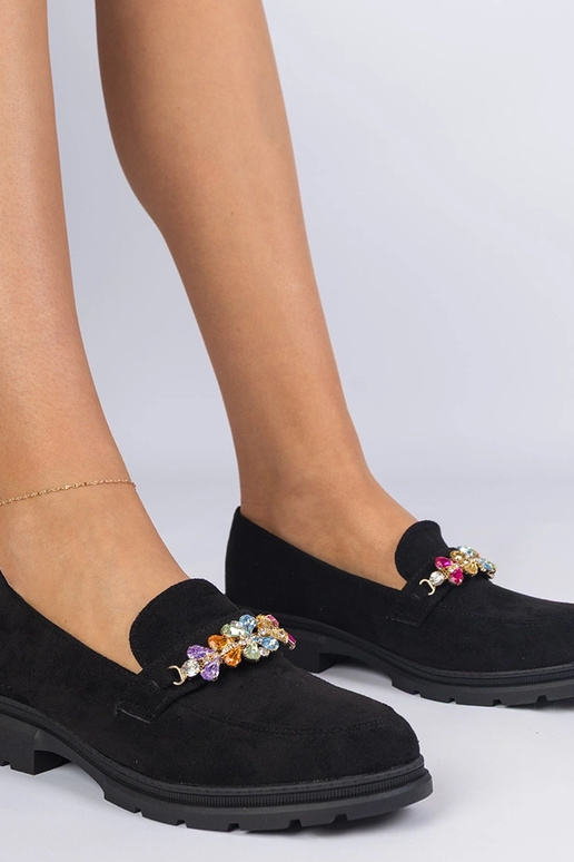 Mustad naiste mokassiinid kaunistatud...