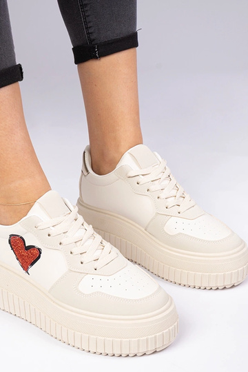 Bežid naiste sneakersid sädelevate südamega Laira