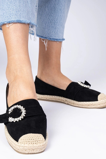 Mustad espadrillid, kaunistatud tsirkoniatega Maruta