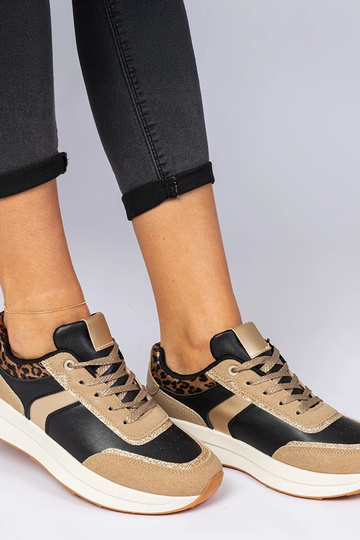 Mustad naiste sneakersid sädelusega ja looma mustriga Markuta 2