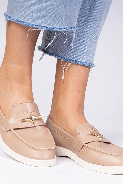 Tumebeežid naiste mokasiinid kuldse...