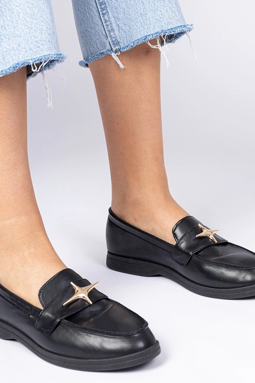 Musta naiste mokasiinid kuldse...