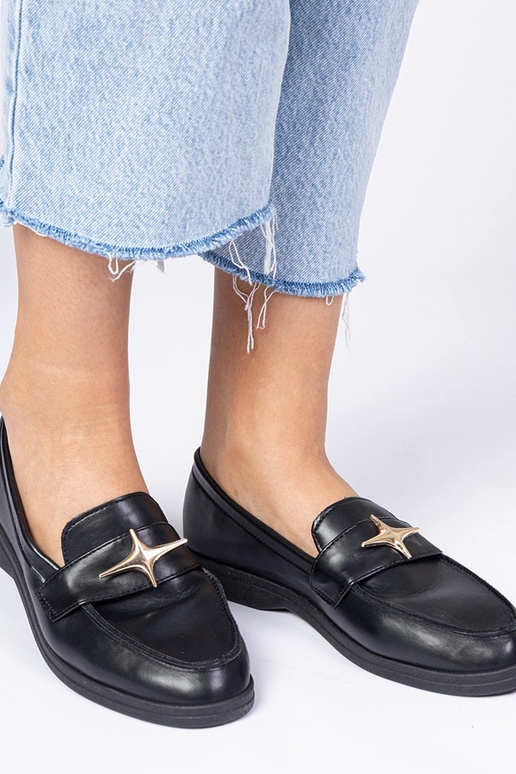 Musta naiste mokasiinid kuldse...