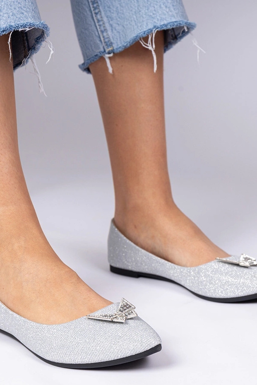Hõbedased naiste glitter ballerinad...