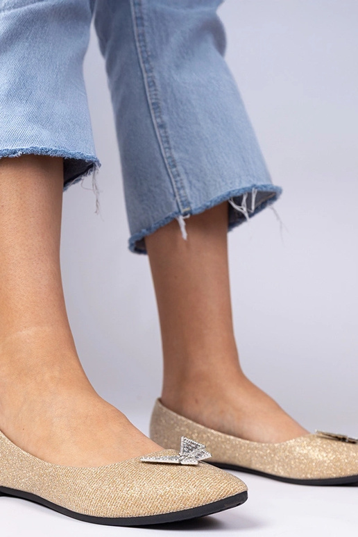 Kuldne naiste glitter ballerinad...