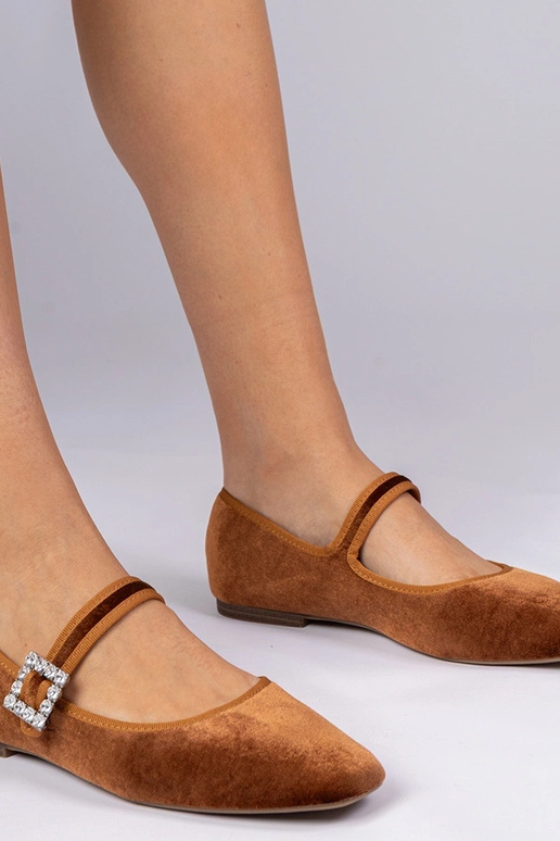 Pruunid naiste veluuri ballerina...