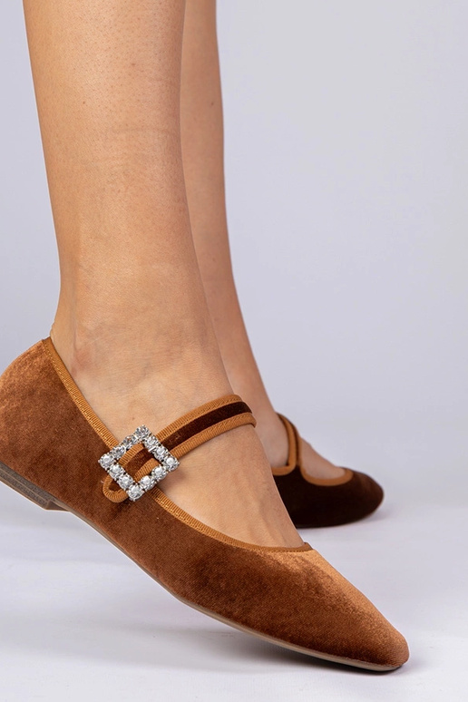 Pruunid naiste veluuri ballerina...