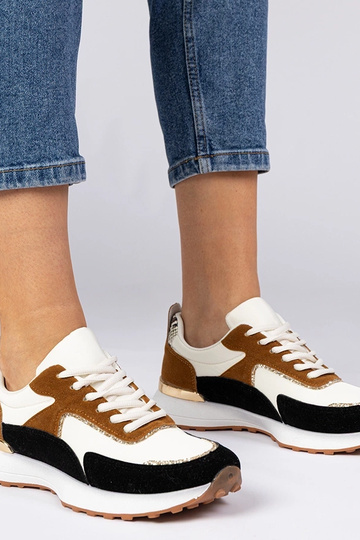 Valge-mustad naiste sneakerid sädelusega Elizar