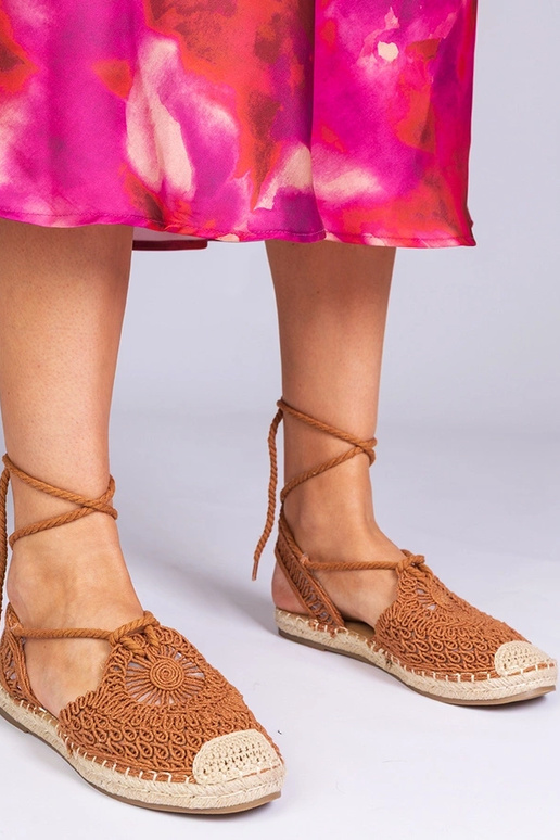 Pruunid sandaalid espadrillid madalal...