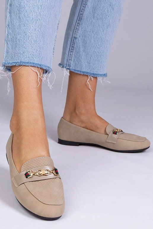 Pruunid mati mokasiinid kuldse...