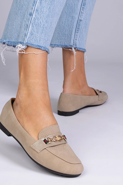 Pruunid mati mokasiinid kuldse...