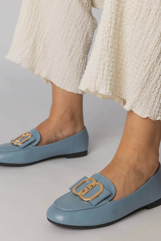 Sinised naiste mokasiinid kuldse...