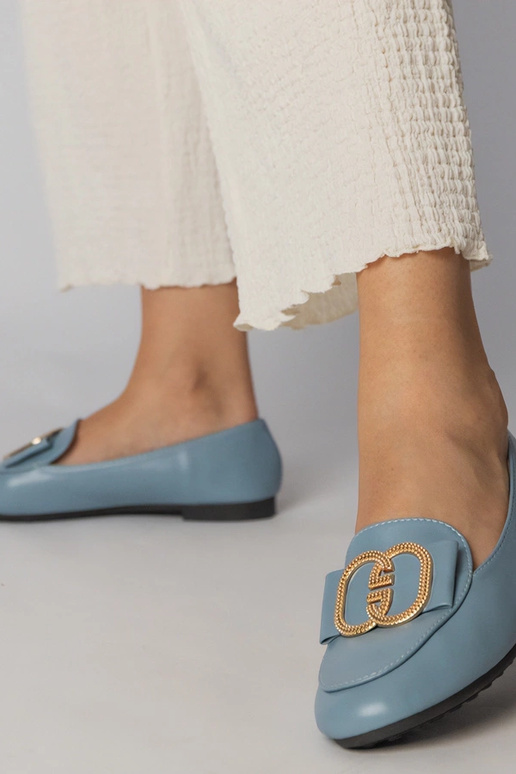 Sinised naiste mokasiinid kuldse...