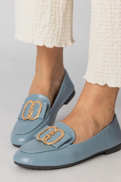 Sinised naiste mokasiinid kuldse...