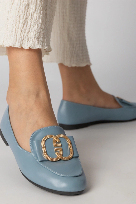 Sinised naiste mokasiinid kuldse...