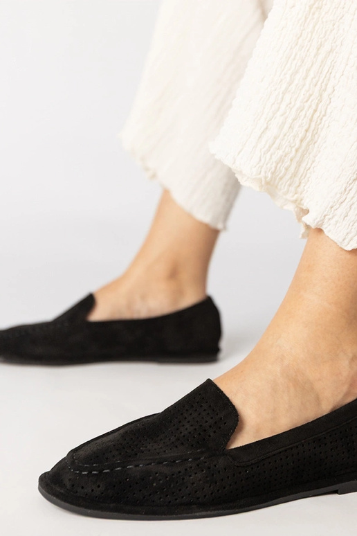 Mustad avatud mokasiinid eko-suede...