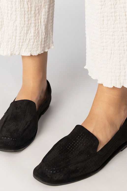 Mustad avatud mokasiinid eko-suede...