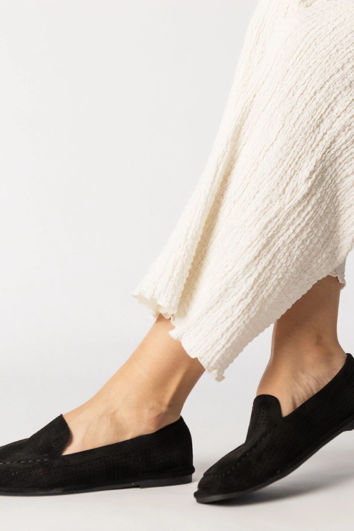 Mustad avatud mokasiinid eko-suede...