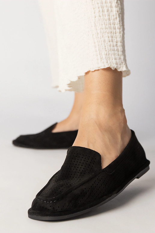 Mustad avatud mokasiinid eko-suede...