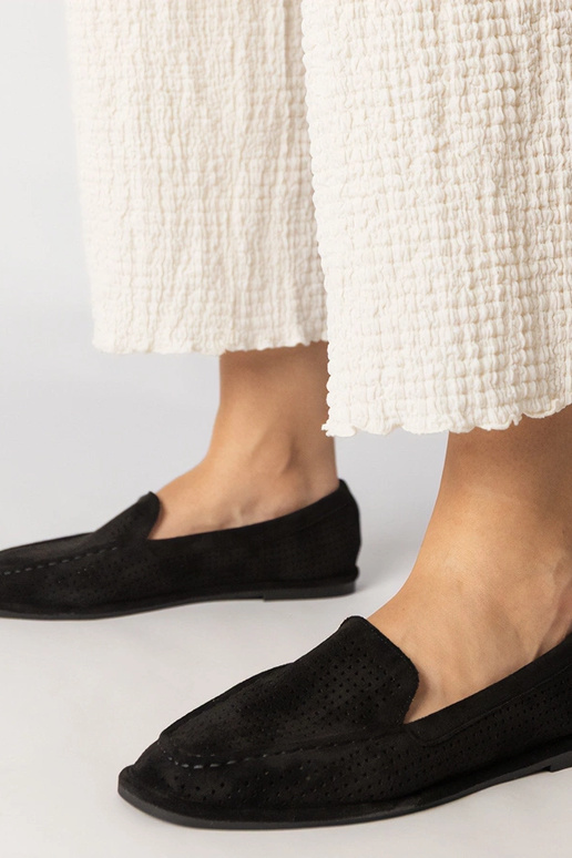 Mustad avatud mokasiinid eko-suede...