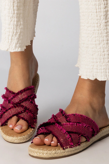 Roosad espadrillide stiilis sussid, „Berunda" 2