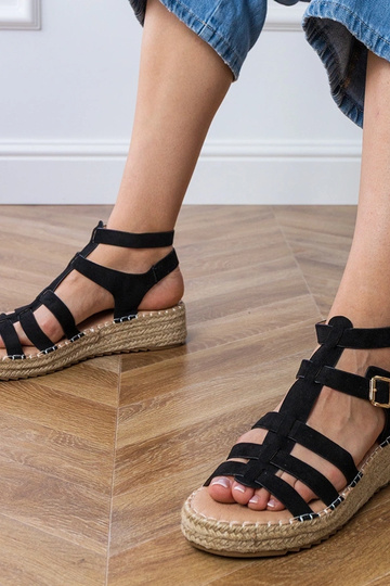 Mustad espadrillid madalal platvormil, „Amur"