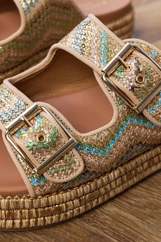 Kuldne sussid kinnitustega rihmadel,...