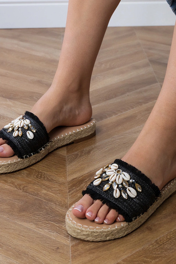 Mustad espadrillide stiilis sussid kestadega, „Morsa"