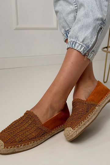 Pruunid avatud espadrillid platvormil Plevis 2