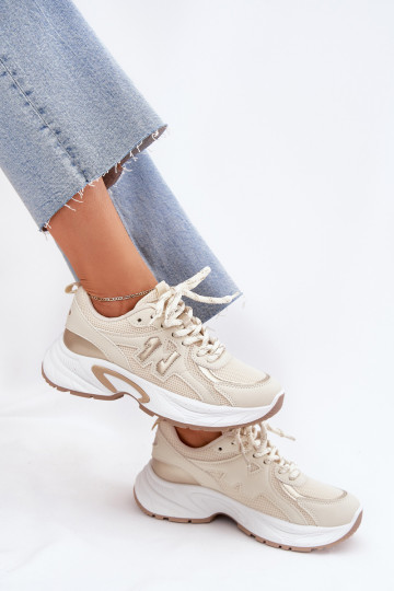 Sneakers tüüpi jalanõud Pealiste omad Sellel onssiivsel tallal beeži värvi Davira