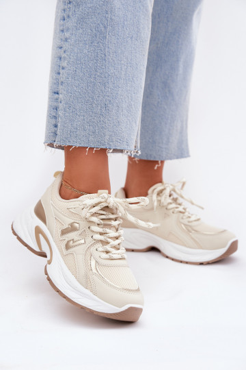 Sneakers tüüpi jalanõud Pealiste omad Sellel onssiivsel tallal beeži värvi Davira 2