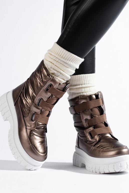 Pealiste lumesaapad Velcro pruunid värvi Pealiste lumesaapad Velcro pruunid värvi