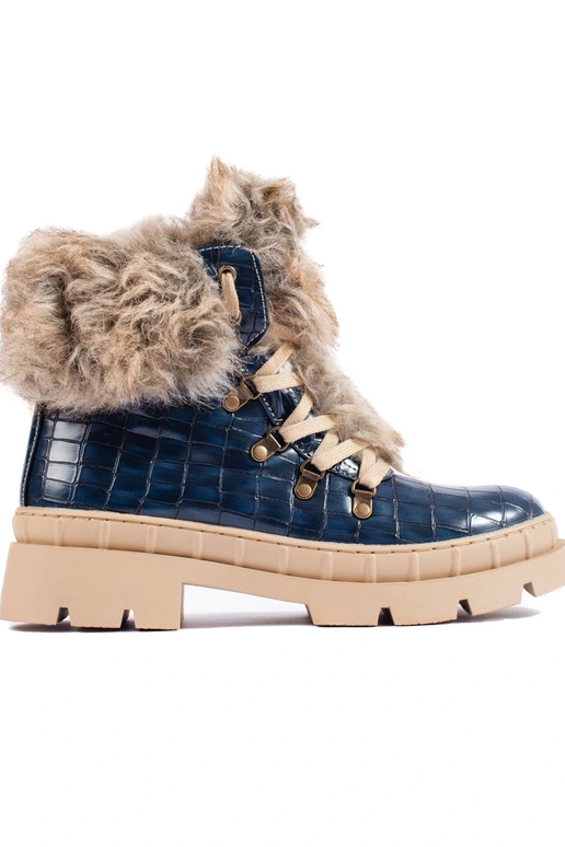 jalanõud naiste omad karusnahaga sinine