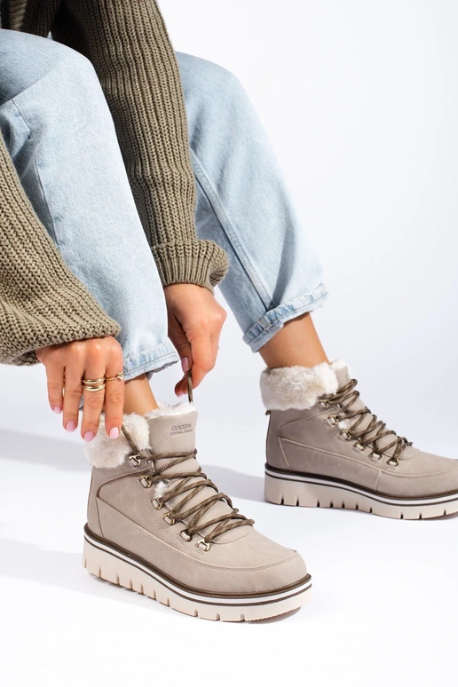 saapad naiste omad platvormiga beeži...