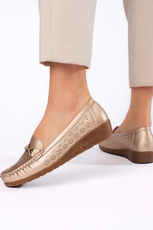 Kuldset värvi Naiste mokassiinid