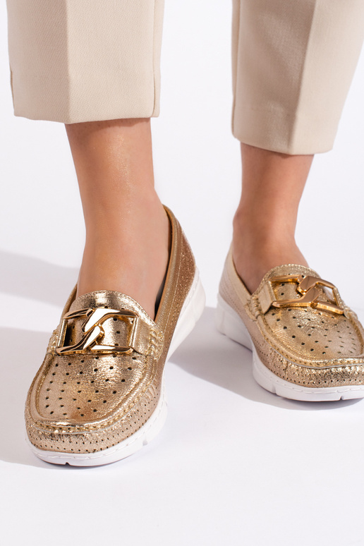 Kuldset värvi Naiste mokassiinid