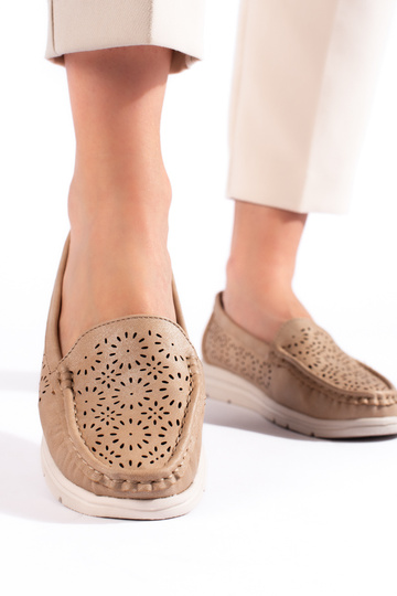 Naiste mokassiinid beeži värvi 2