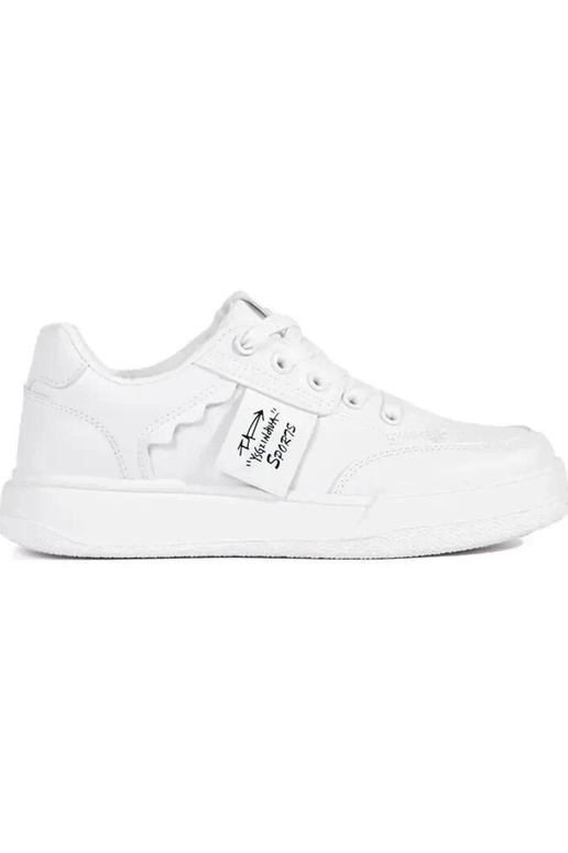 valget värvi Pealiste kingad platvormiga valget värvi Pealiste kingad platvormiga