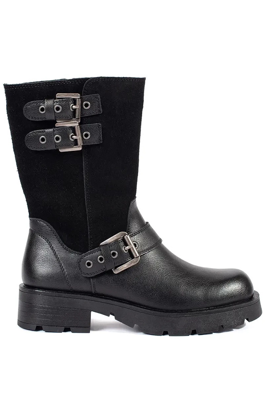 Mustad nahast naiste kingad solkidega...