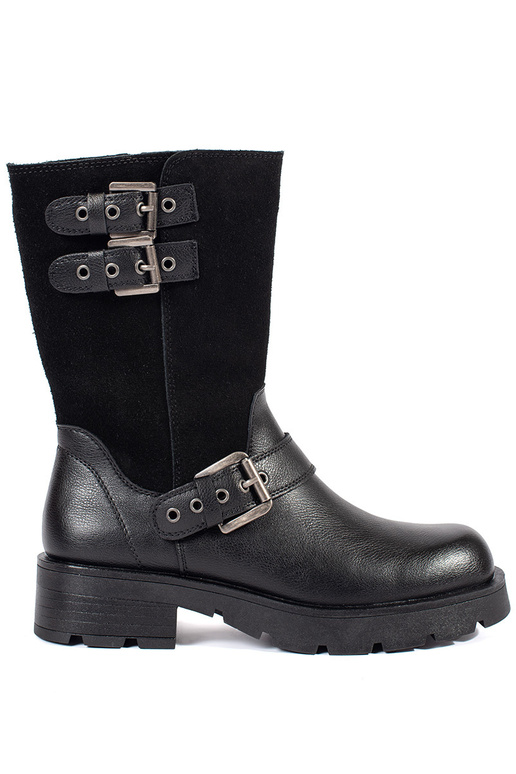 Mustad nahast naiste kingad solkidega...