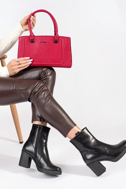 Mustad nahast kontsaga saapad Sergio...