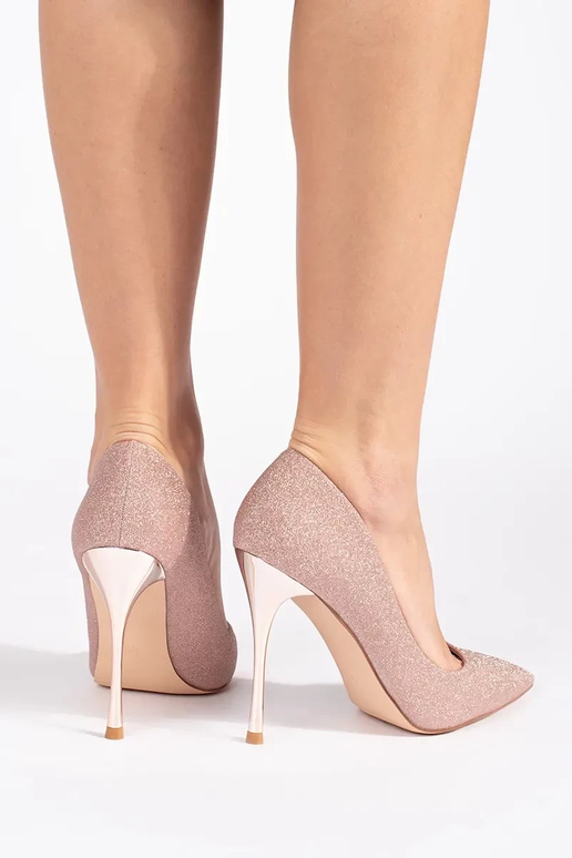 Läikivad roosa-kuldne poolsaapad na...