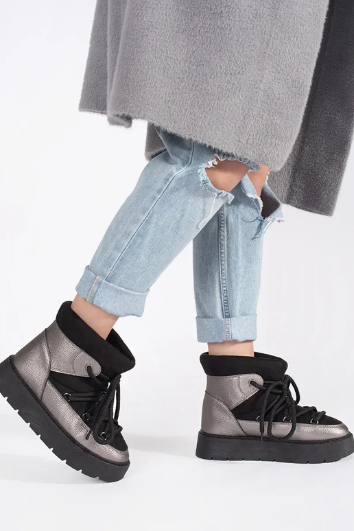 Must-hõbedane pitsitud Pealiste...