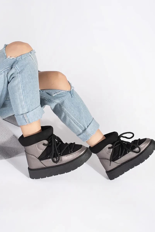 Must-hõbedane pitsitud Pealiste...