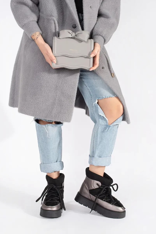 Must-hõbedane pitsitud Pealiste...