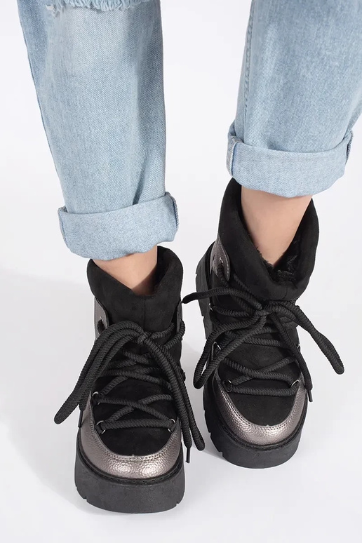 Must-hõbedane pitsitud Pealiste...