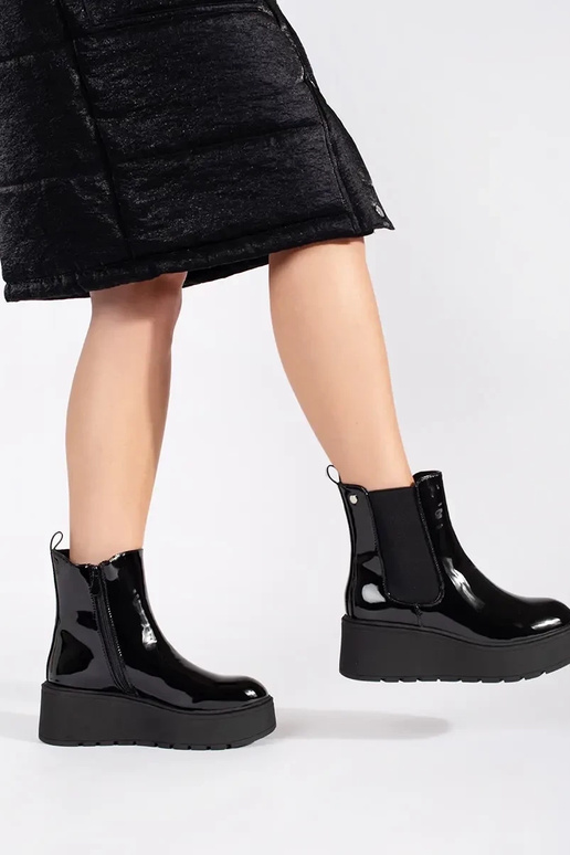 msuud lakitud Pealiste saapad kiilu peal