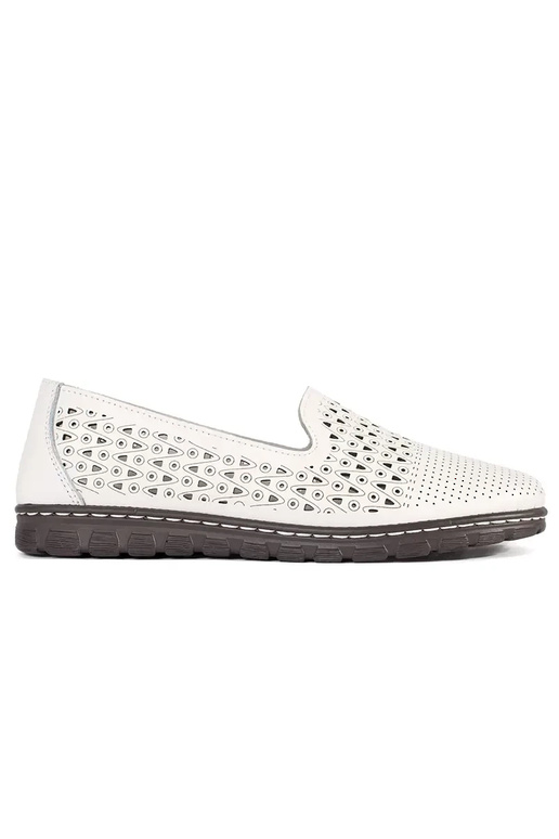 Valged avatud mustriga poolsaapad