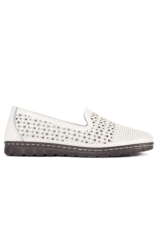 Valged avatud mustriga poolsaapad