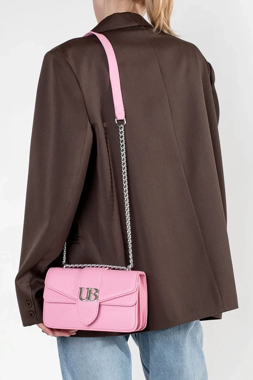 Roosa väike naiste kott hõbedase ahelaga Roosa väike naiste kott hõbedase ahelaga